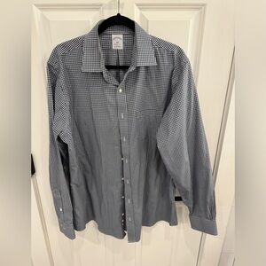 Brooks Brothers regent fit 17 6/7 sleeve white-blue check